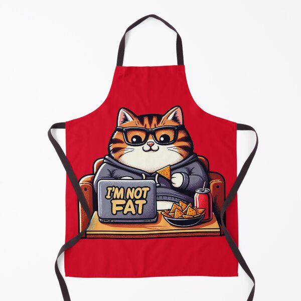 Item preview, I'm Not Fat meme Chubby Tabby Cat Laptop Couch Potato Nachos Soft Drink designed and sold by plushism.