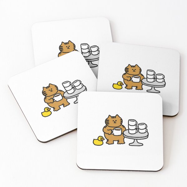 Item preview, a Cat and a Duck in the coffee shop designed and sold by superbaechoo.
