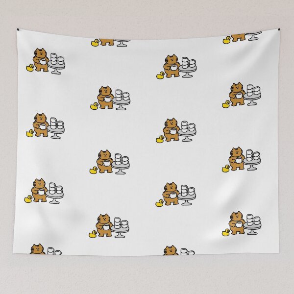 Item preview, a Cat and a Duck in the coffee shop designed and sold by superbaechoo.