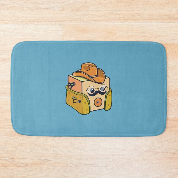 Item preview, Cute orange mustached cube - acqua designed and sold by Lyzvart.