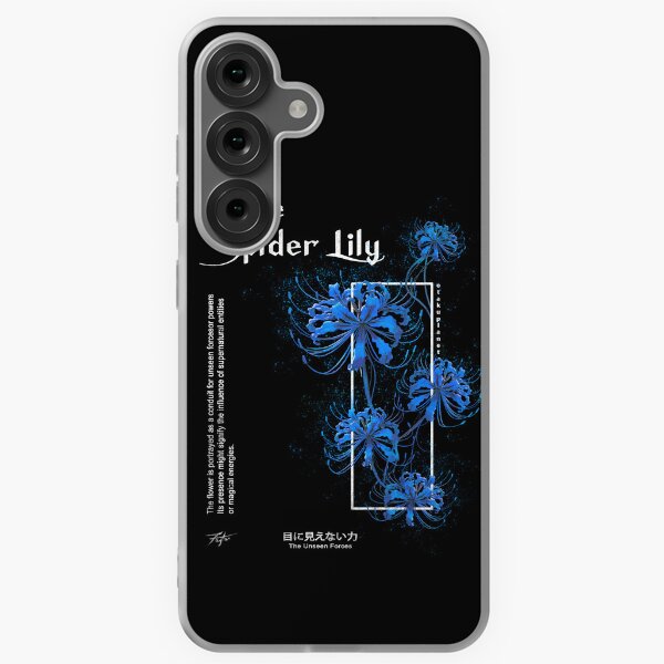 Aperçu de l'œuvre Lys araignée bleue japonaise dans un style esthétique rétro grunge pastel goth créée et vendue par Otakuniverse.