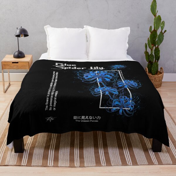 Item preview, japanese blue spider lily in retro soft grunge pastel goth aesthetic style designed and sold by Otakuniverse.