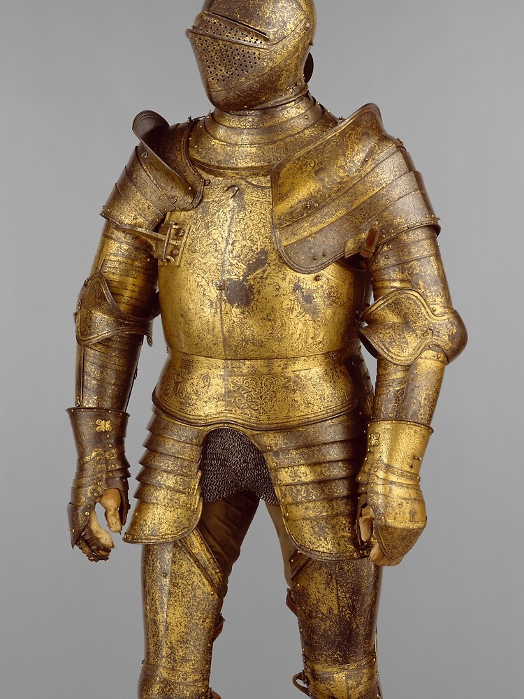 "Vintage Golden Knight Armor Photograph (1527)" Tshirt for Sale by