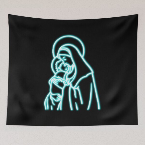 Item preview, Blue Neon Virgin Mary designed and sold by lachataigne.