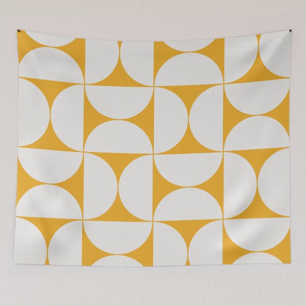 Item preview, Mid-Century Modern Pattern No.17 - Mustard Yellow and Off-White designed and sold by Zoltan Ratko.