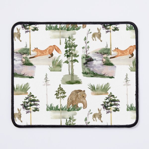 Item preview, Watercolor forest trees with animals designed and sold by tapilipa.