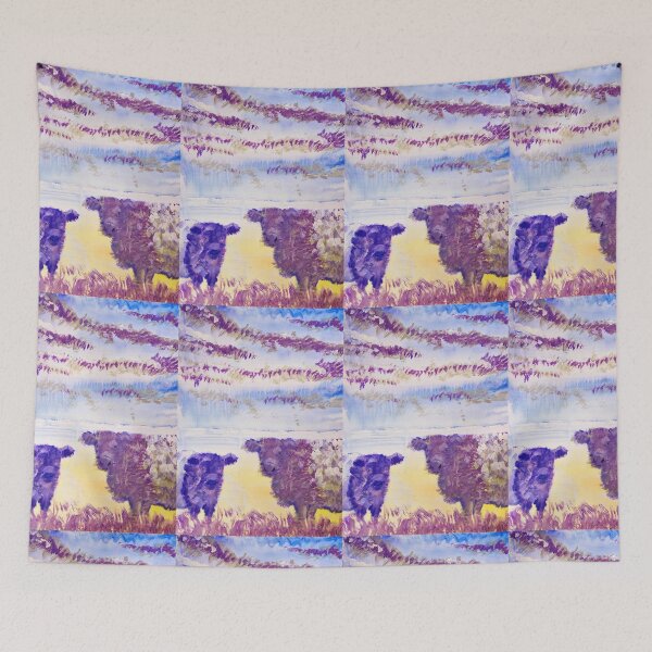 Item preview, Belted Galloway Cows Dramatic Winter Sunset designed and sold by MikeJory.