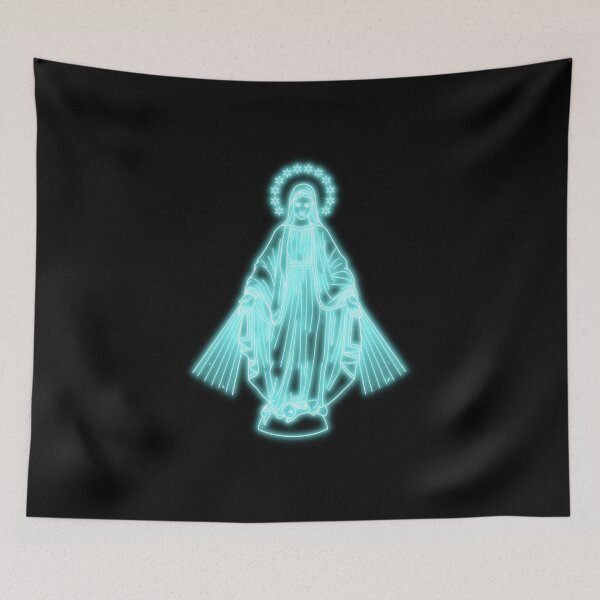 Item preview, Light Blue Neon Virgin Mary designed and sold by lachataigne.