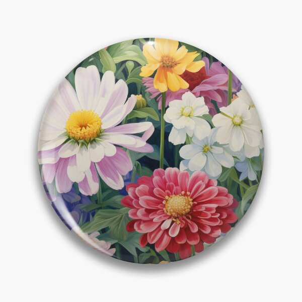 Item preview, Zinnia Tile 02: Rainbow Smiles in a Field of Daisy Dandelions and Sunshine of Nature's Confetti Party designed and sold by TheBrainArt.