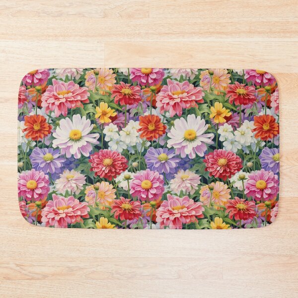 Item preview, Zinnia Tile 02: Rainbow Smiles in a Field of Daisy Dandelions and Sunshine of Nature's Confetti Party designed and sold by TheBrainArt.