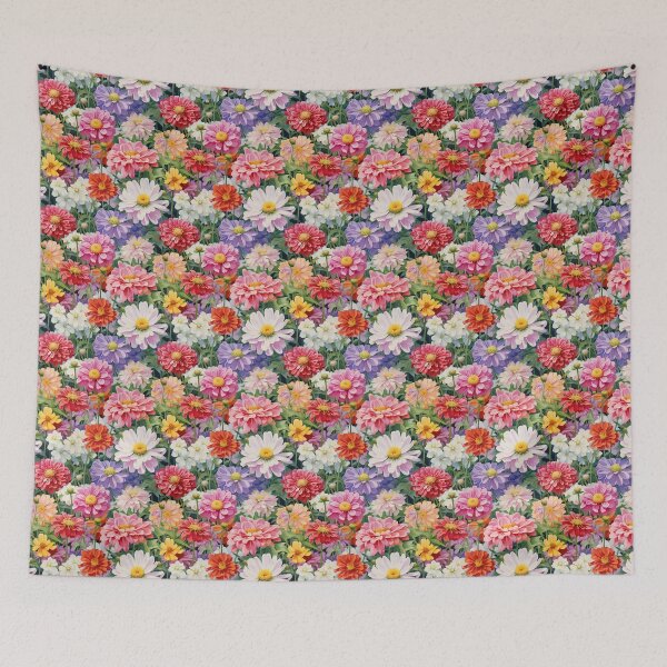 Item preview, Zinnia Tile 02: Rainbow Smiles in a Field of Daisy Dandelions and Sunshine of Nature's Confetti Party designed and sold by TheBrainArt.