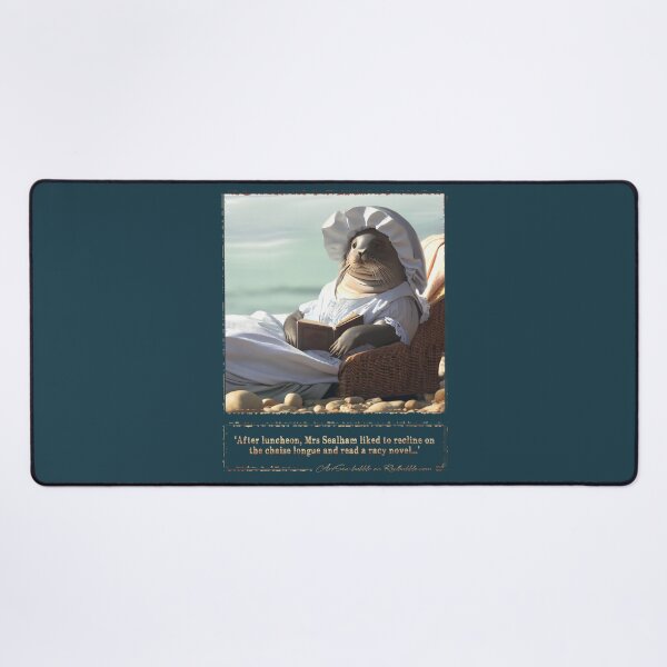 Item preview, (With text) 'After luncheon, Mrs Sealham liked to recline on the chaise longue and read a racy novel...' designed and sold by ArtSea-Bubble.