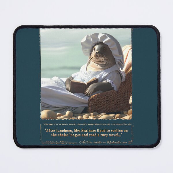 Item preview, (With text) 'After luncheon, Mrs Sealham liked to recline on the chaise longue and read a racy novel...' designed and sold by ArtSea-Bubble.