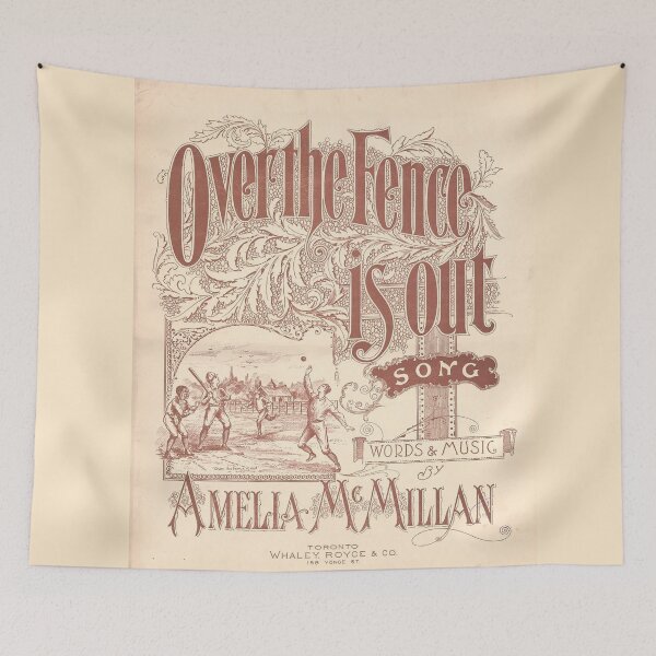 Item preview, Over the fence is Out. Vintage Baseball Sheet Music cover. (Restored). HIGH DEFINITION designed and sold by MINDTHECHERRY.