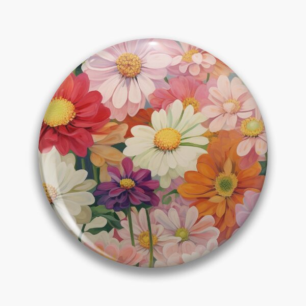 Item preview, Zinnia Tile 03: Rainbow Smiles in a Field of Daisy Dandelions and Sunshine of Nature's Confetti Party designed and sold by TheBrainArt.