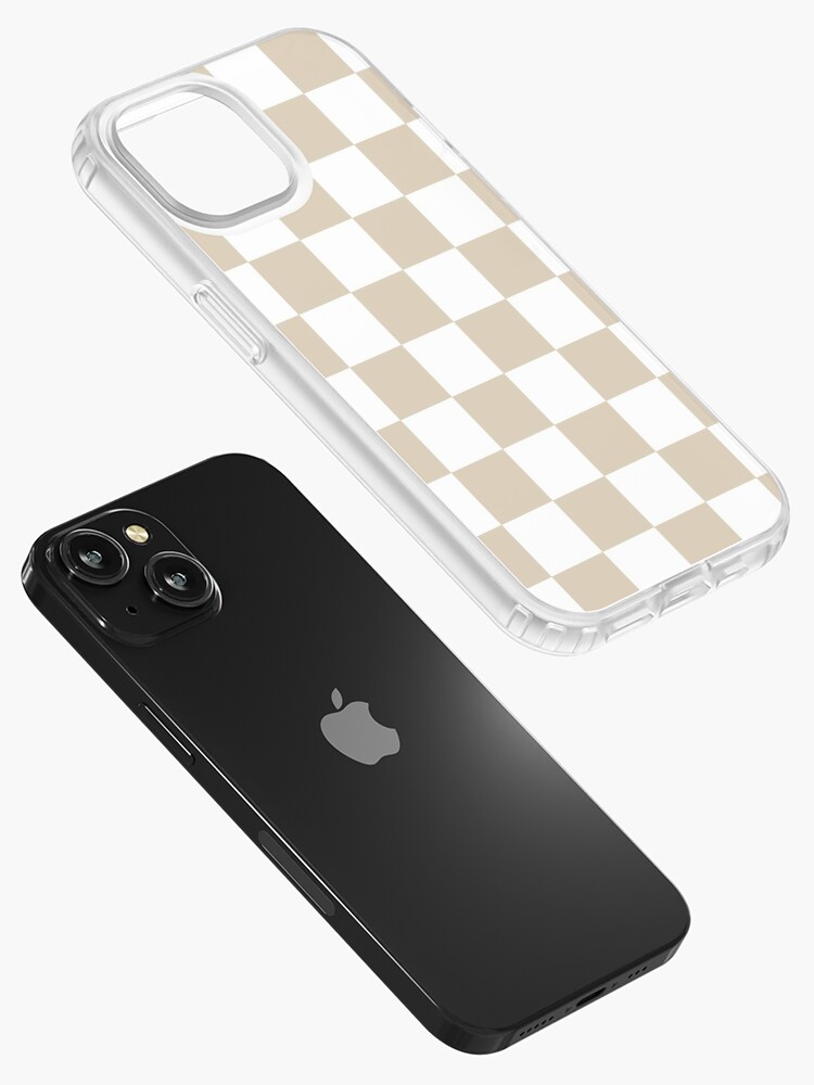  iPhone 12 mini Light Beige Brown Checkered Aesthetic