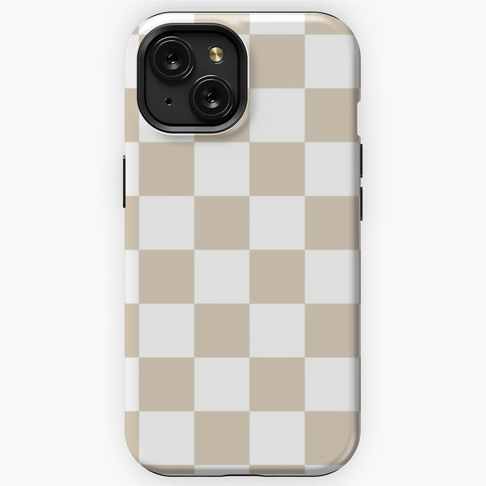 Black and Tan Brown Checkerboard iPhone Case by ColorfulPatterns