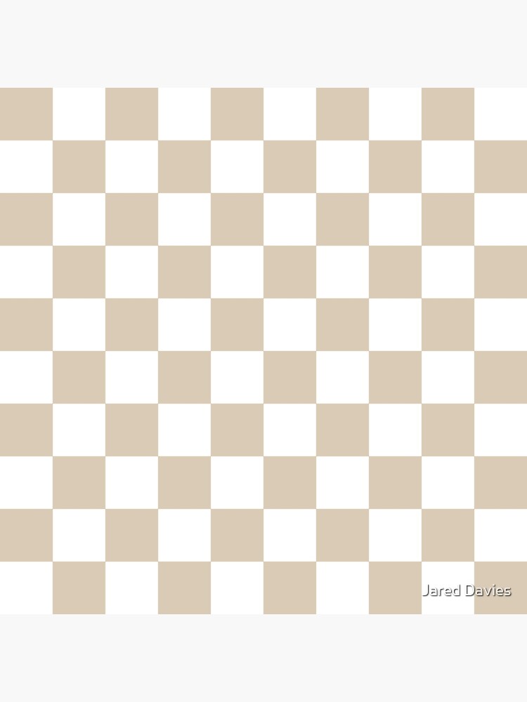 Checkered (Tan & White Pattern) Art Print, and white checkered 