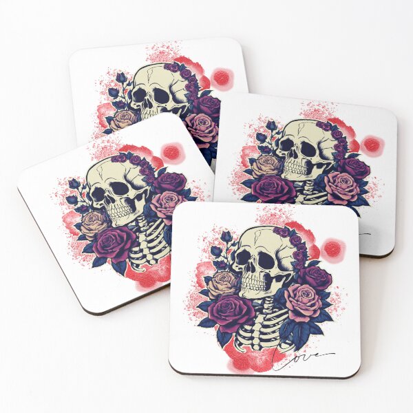 Item preview, Romantic skull girlie romance Valentines Day designed and sold by CyberArtistOne.