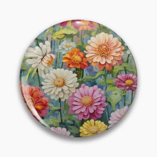 Item preview, Zinnia Tile 04: Rainbow Smiles in a Field of Daisy Dandelions and Sunshine of Nature's Confetti Party designed and sold by TheBrainArt.