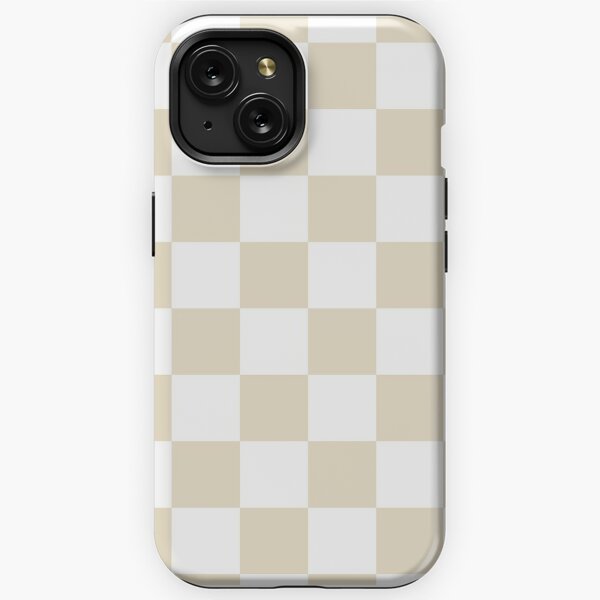  iPhone 12 mini Light Beige Brown Checkered Aesthetic