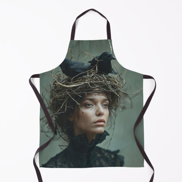 Item preview, Dark Raven Nest Woman | Gothic Nature Crown Portrait designed and sold by VUK VESOVIC.