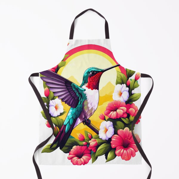 Item preview, Cute Ruby Throated Hummingbird Surrounded by Spring Flowers designed and sold by BirdsnStuff.