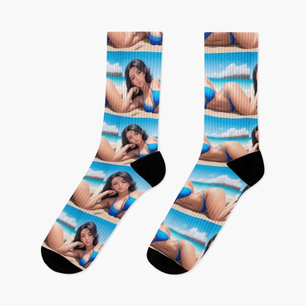 Item preview, Radiant Beach Beauty in a Bikini 2 - Sun-Kissed Bliss on Redbubble designed and sold by craftyblinders9.