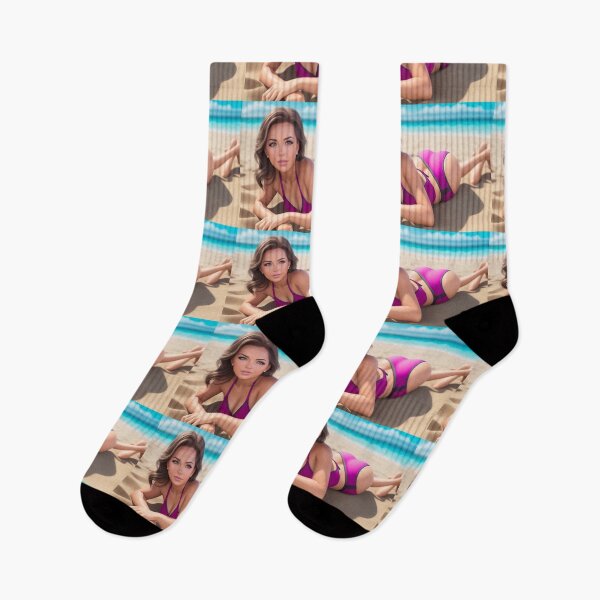 Item preview, Radiant Beach Beauty in a Bikini 3 - Sun-Kissed Bliss on Redbubble designed and sold by craftyblinders9.