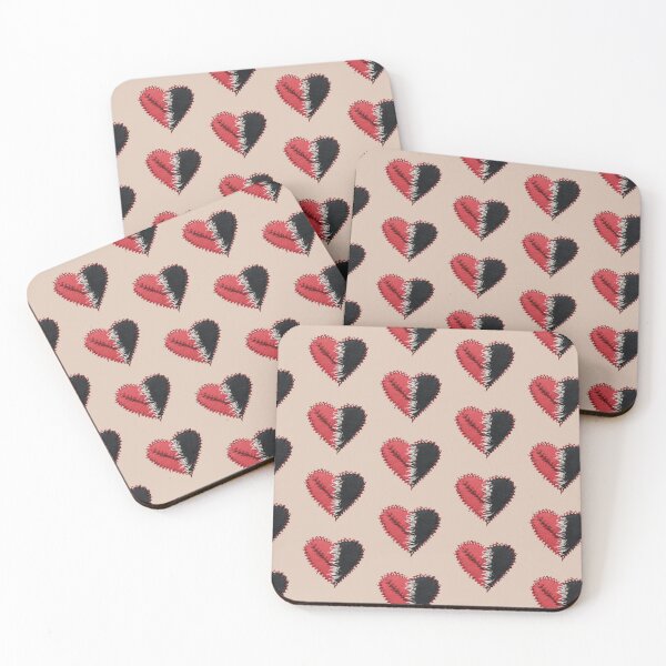 Item preview, A striking red and black heart sewn with thread designed and sold by NiRia Spot.
