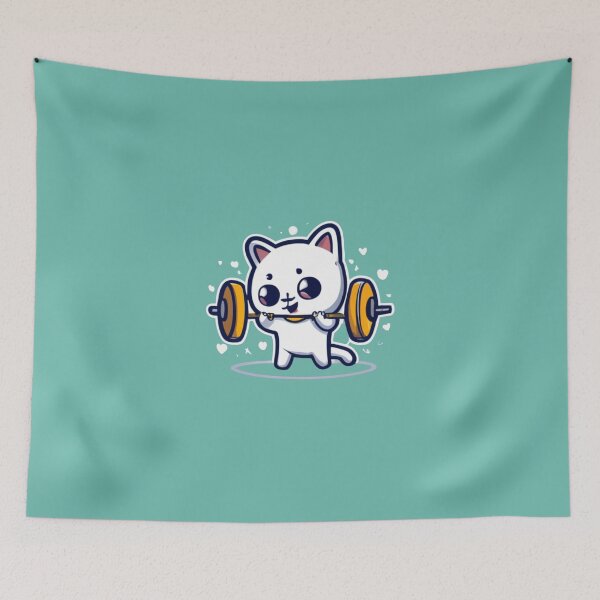 Item preview, Feline fitness for cat's and meowentines day  designed and sold by BlueGoldArt.