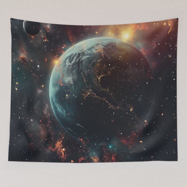 Item preview, Stellar Embrace: Fiery Nebula and Silent Planet designed and sold by Nick Seidel.