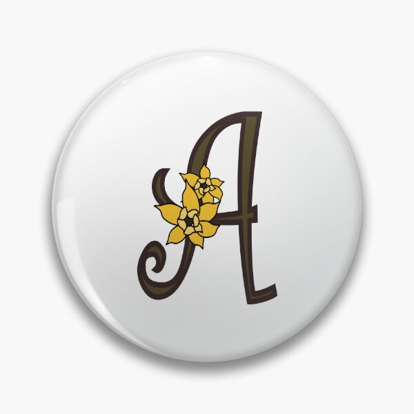 Item preview, Monogram A Flower Daffodil designed and sold by Cobalt Blue Watercolors.