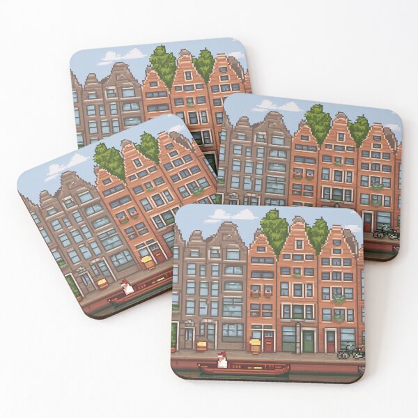 Item preview, City centre Amsterdam - Pixel Art designed and sold by Pixelartshirt.