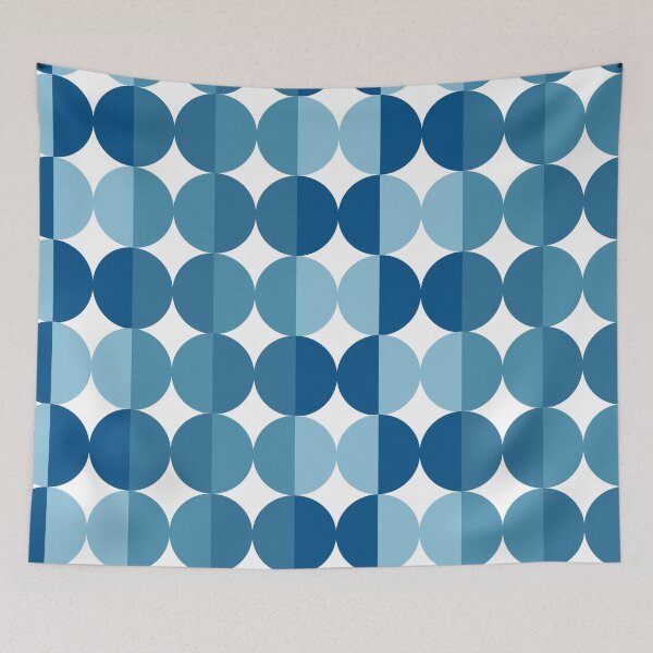 Item preview, Blue Navy Geometric Pattern Circles Boho designed and sold by InteriorRefine.