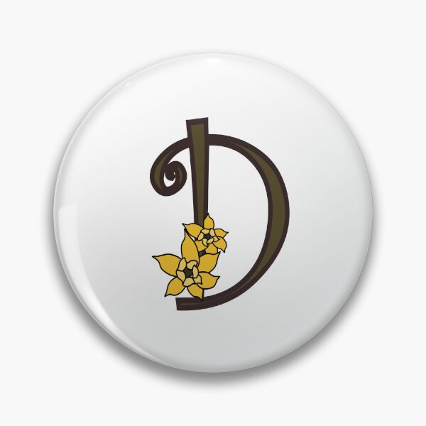 Item preview, Monogram D Flower Daffodil designed and sold by Cobalt Blue Watercolors.
