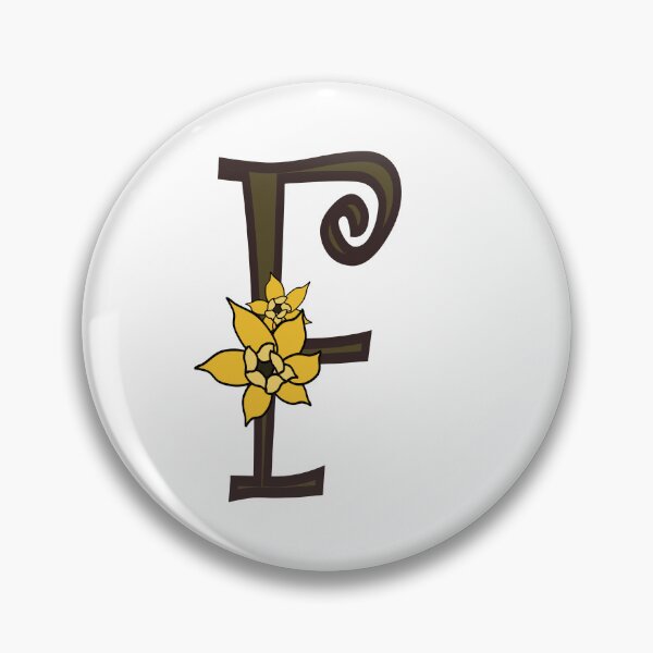 Item preview, Monogram F Flower Daffodil designed and sold by Cobalt Blue Watercolors.