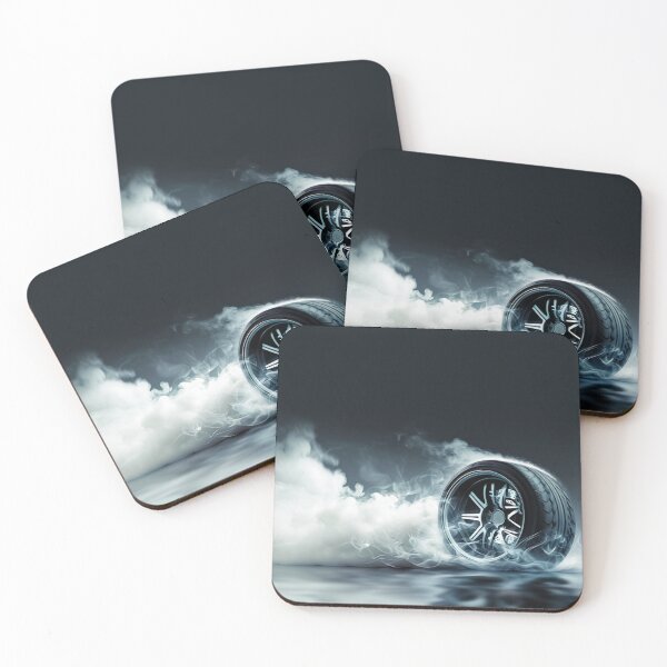 Item preview, Smoke trails behind the tires, emphasizing the dynamic and energetic nature designed and sold by joyfulk8.