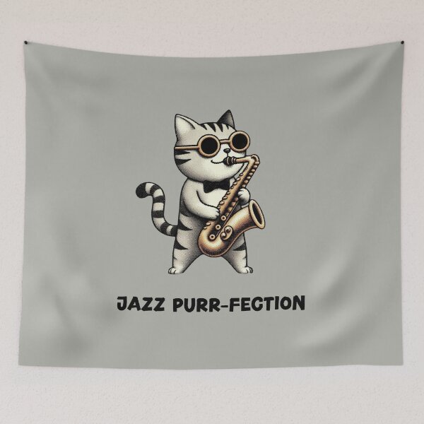 Item preview, Saxophone Playing Cat designed and sold by HeadTurningArt.