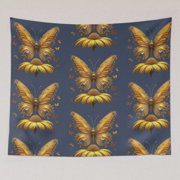 Item preview, Beautiful Golden Butterfly & Fower designed and sold by Blue Eye.