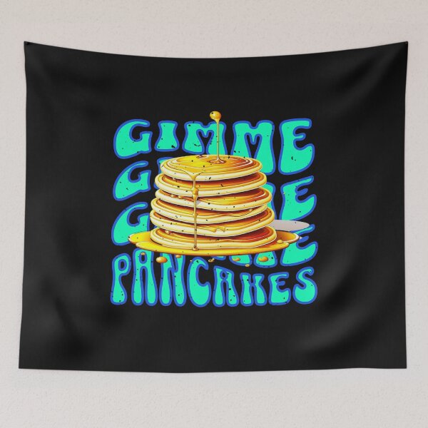 Item preview, Gimme Gimme Gimme Pancakes Groovy Retro Style designed and sold by ZeptepiTrends.