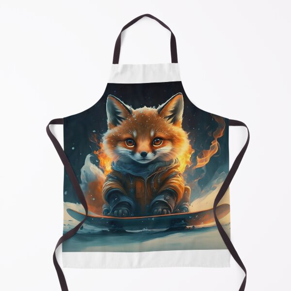 Item preview, fire fox on snowboard designed and sold by SabyDigitalArt.