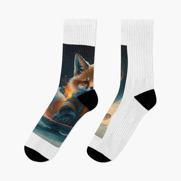Artikelvorschau, Feuerfuchs auf Snowboard entworfen und verkauft von SabyDigitalArt.
