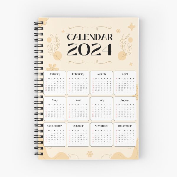 Item preview, Floral Aesthetic 2024 Calendar designed and sold by Sneh Universe.