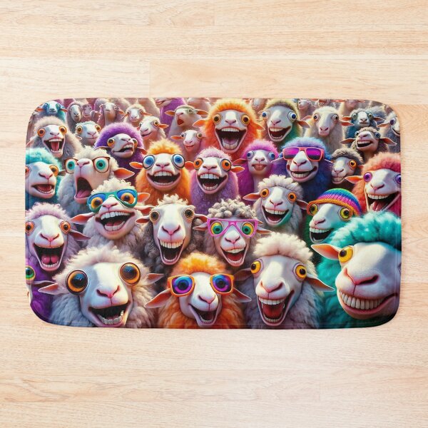 Item preview, Flock of Fun: Sheep Go Wild with Colourful Cheer designed and sold by ArtComixHaven.