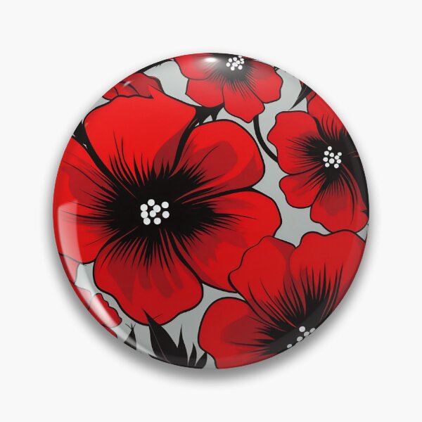 Item preview, Tiled Red Flower Pattern designed and sold by dcrc.