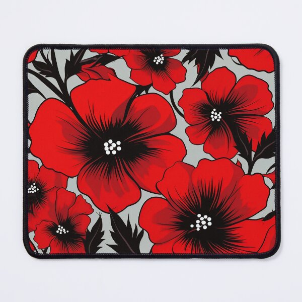 Item preview, Tiled Red Flower Pattern designed and sold by dcrc.