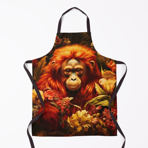 Item preview, Charming Chimpanzee Embracing Blooms - Wildlife Floral Affection Art designed and sold by JustArtDesign9.