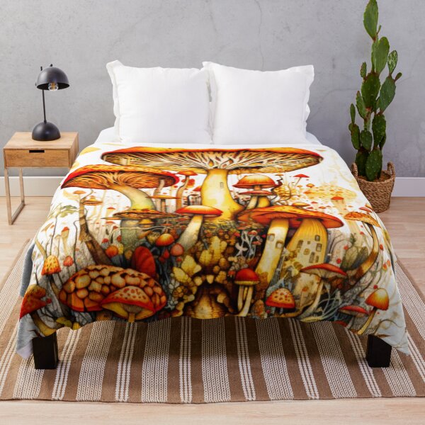 Item preview, Colorful Mushroom Delight - Vibrant Fungi in Wildlife Wonderland designed and sold by JustArtDesign9.