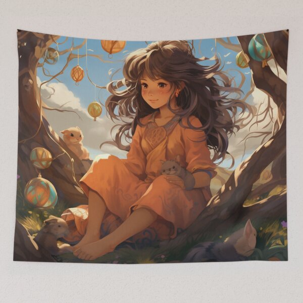 Item preview, Fantasy world and a girl. designed and sold by EndOfRainbowArt.